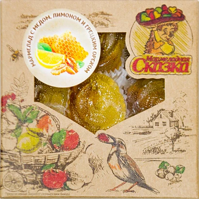 Мармелад желейный формовой Здоровье (мед, лимон, грецкий орех) 300 гр.