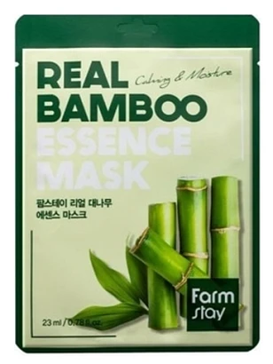 Маска для лица тканевая с экстрактом бамбука Real bamboo essence mask FarmStay