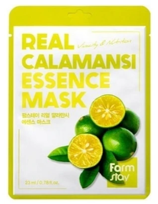 Маска для лица тканевая с экстрактом каламанси Real calamansi essence mask FarmStay