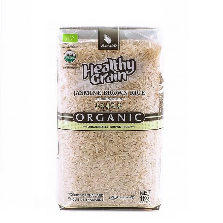Рис жасмин коричневый органический Jasmine Brown Rice Organic Sawat-D 1 кг.