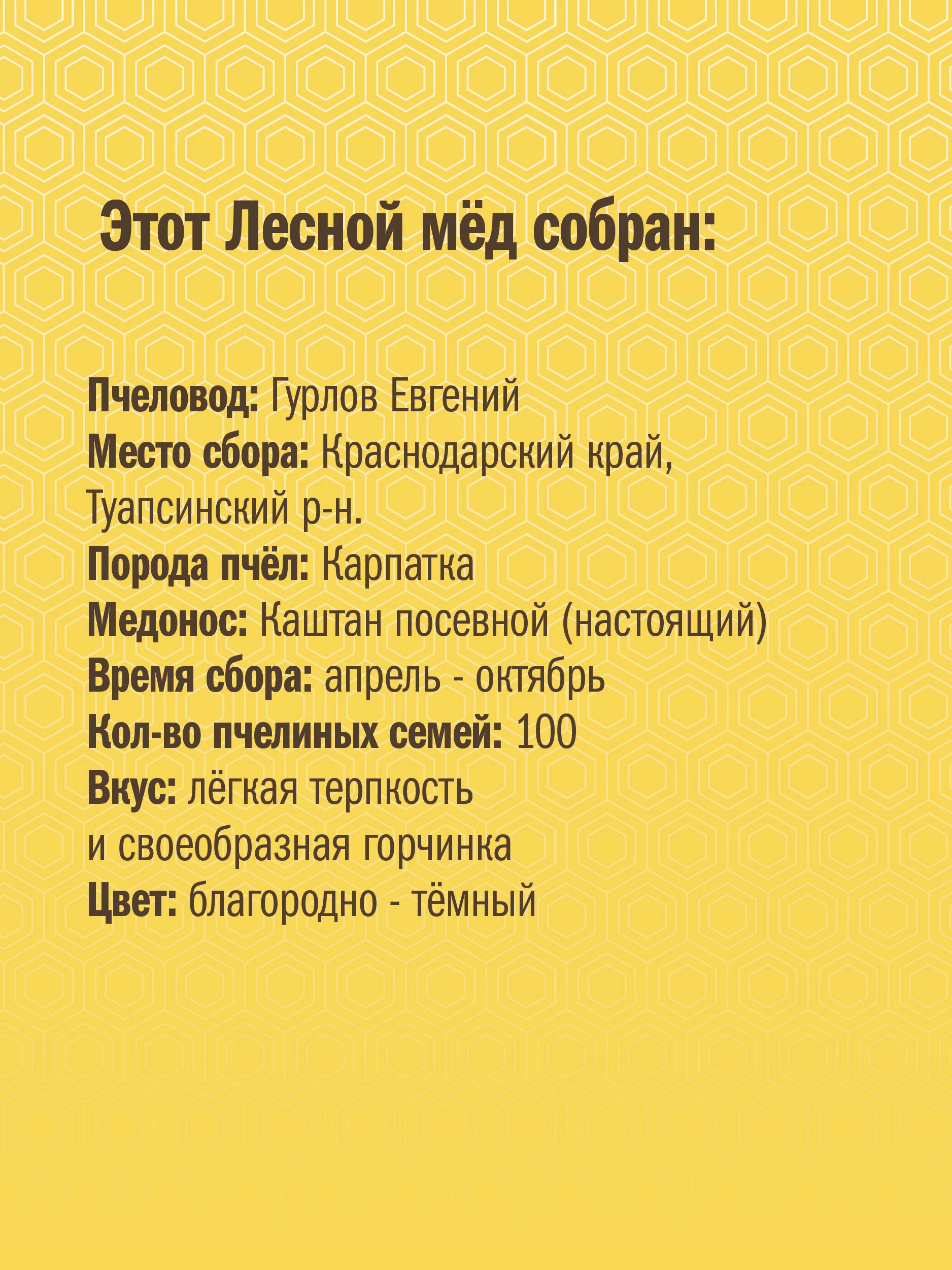 Мёд каштановый в пластиковой банке Вкус Жизни New 300 гр. 