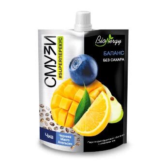 Смузи Баланс BioNergy (апельсин,черника,манго,арония,яблоко,семена чиа) 120 гр. 