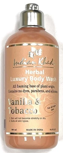 Гель для душа очищающий Ваниль и табак Кхади Vanilla & Tobacco Herbal Luxury Body Wash Indian Khadi 300 мл.