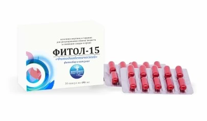 Фитол-15 фитосбор Фитодиабетический для снижения сахара в крови 30 капс
