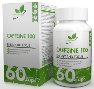 Кофеин Naturalsupp Caffeine 100 мг. 60 капс. 