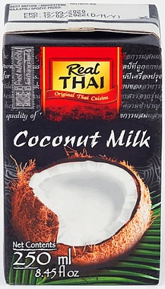 Молоко кокосовое (85% мякоти) Coconut Milk Real Thai 250 мл. TetraPak