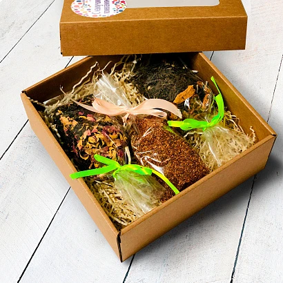 Подарочный набор крафт коробка С наилучшими пожеланиями №5