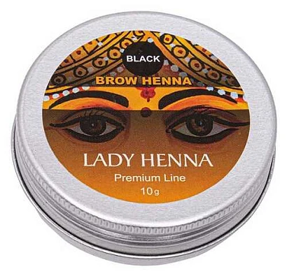 Краска для бровей "Чёрная" Леди Хенна (на основе хны)  Brow Henna Black Premium Line Lady Henna 10 гр.