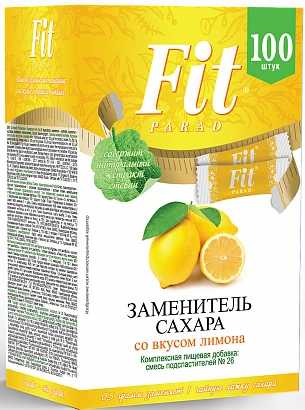 Заменитель сахара Fit Parad № 26 лимон 100 саше по 0,5 гр 
