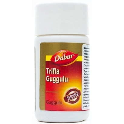 Трифала Гуггул Дабур (усиленное очищение и омоложение) Trifla Guggulu Dabur 40 табл.