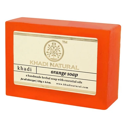 Мыло "Апельсин" Кхади (увлажняющее и расслабляющее) Orange Soap Khadi 125 гр.