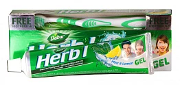 Зубная паста Мята и Лимон Дабур + зубная щётка (Dabur Herb'l Fresh Gel) 150 гр. 