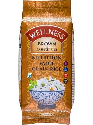 Рис басмати коричневый Brown Basmati Rice Wellness 1 кг.