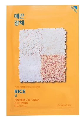 Маска для лица тканевая против пигментации рис Pure Essence Mask Sheet Rice Holika Holika