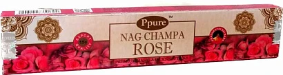 Благовония Ppure Nag Champa Rose аромапалочки Роза 15 гр. (10-15 шт.)
