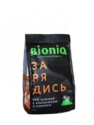 Чай зелёный "Зарядись" с апельсином и имбирём BioniQ 50 г.