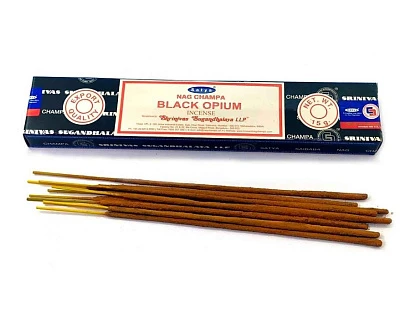 Благовония Satya Nag Champa Black Opium Черный опиум 15 гр. (10-12 шт.)