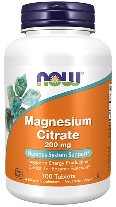 NOW Магния цитрат Magnesium Citrate  200 мг.100 таб.