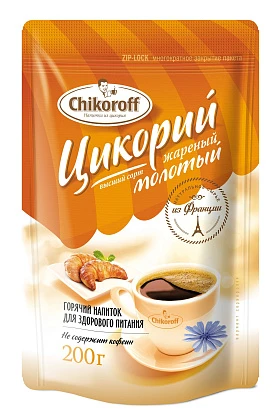 Цикорий жареный молотый Chikoroff не содержит кофеин 200 гр.