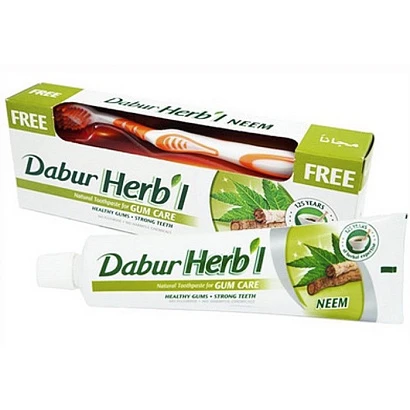 Зубная паста "Ним" Дабур + зубная щётка (Dabur Herb'l Neem) 150 гр.