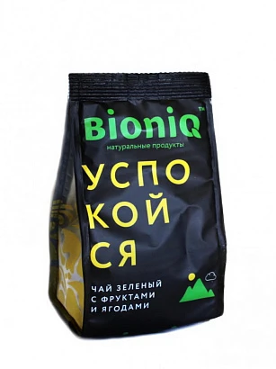 Чай зелёный "Успокойся" с ягодами и травами BioniQ 50 г.