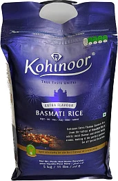 Рис басмати шлифованый Платиновая серия Extra flavour basmati rice Platinum range Kohinoor 5 кг