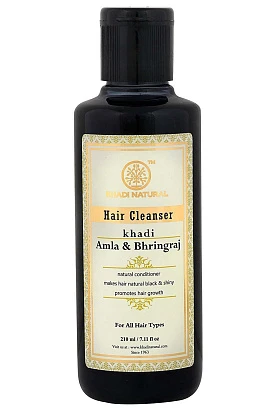 Шампунь Амла и брингарадж Кхади укрепляющий для всех типов волос Amla & Bhringraj Hair Cleanser Khadi 210 мл.