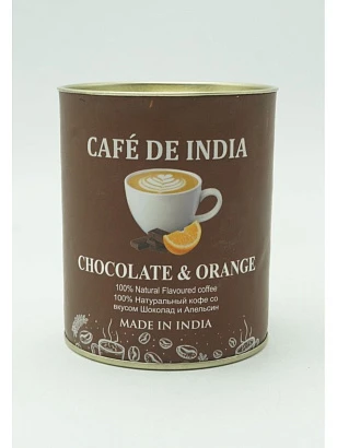 Кофе натуральный со вкусом апельсина и  шоколада  Natural Instant Flavoured coffee Chokolate-Orange" Bharat Bazaar 100 гр. 