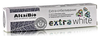 Зубная паста с активными микрогранулами Extra White AltaiBio 75 мл.