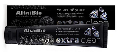 Зубная паста Активный уголь Extra Clean AltaiBio 75 мл.