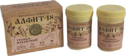 Алфит-18 напиток чайный для профилактики тромбофлебита и варикозной болезни 60 брик