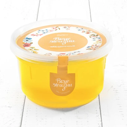 Мёд цветочный в пластиковой банке Вкус Жизни New 300 гр. 