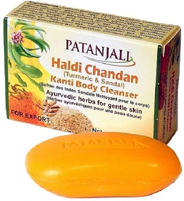 Мыло Куркума и сандал Патанджали антиакне Haldi Chandan Kanti Body Cleanser Patanjali 75 гр.