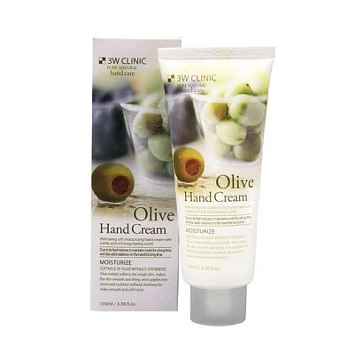 3W CLINIC Moisturizing Olive Hand Cream Увлажняющий крем для рук с экстрактом оливы 100 мл
