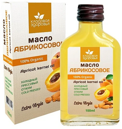 Масло абрикосовое нерафинированное 100% Organic Кладовая здоровья 100 мл.
