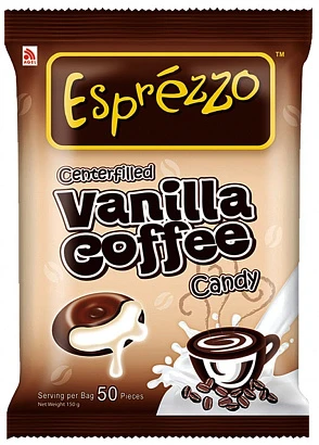 Леденцы кофейные с ванильной начинкой Vanilla Coffee Candy Esprezzo 150 гр.