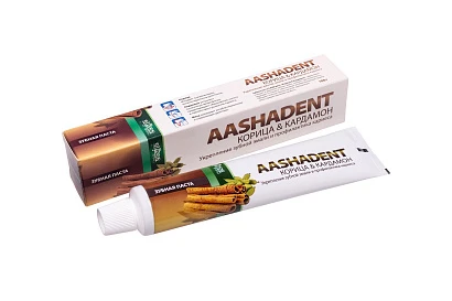 Зубная паста "Корица и кардамон" Аашадент (для отбеливания зубной эмали) Aashadent 100 гр.
