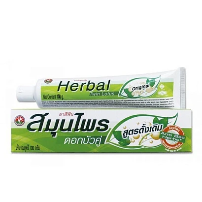 Зубная паста травяная Оригинальная Toothpaste Original Twin Lotus 100 гр.