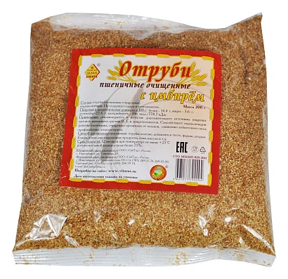 Отруби пшеничные очищенные СибТар с имбирем 200 гр
