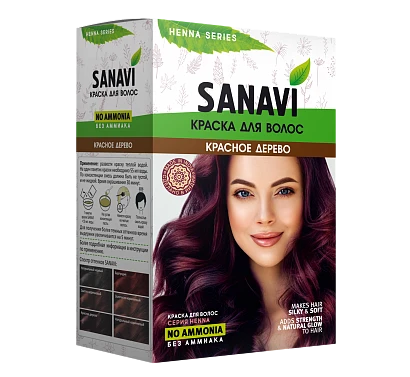 Краска для волос без аммиака Красное дерево Sanavi 75 гр.