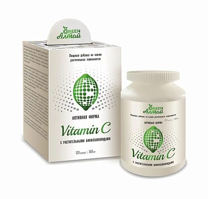 Витамин С Активная форма с растительными биофлавоноидами Грин Алтай 120 капс.