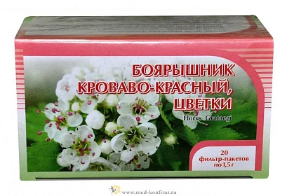 Боярышник кроваво-красный цветки сбор растительный  20 ф/п