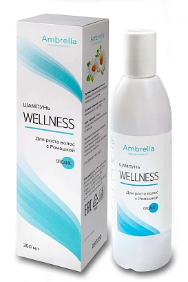 Шампунь Wellness с ромашкой для роста волос органический Ambrella 300 мл.