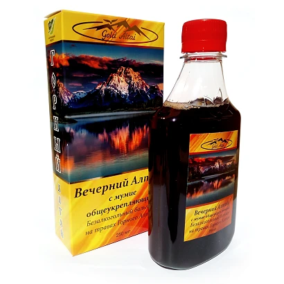 Безалкогольный бальзам "Вечерний Алтай" с мумие общеукрепляющий 250 мл. 