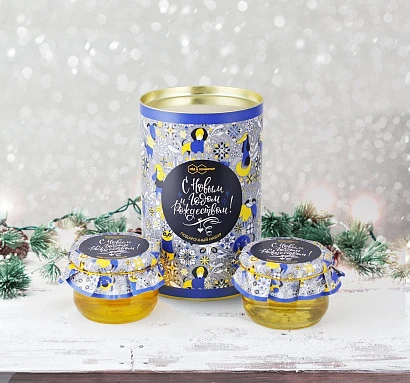 Подарочный Набор "Тубус С Новым Годом и Рождеством цветочный мёд"