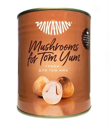 Грибы для супа Том Ям Straw Musrooms for Tom Yum 800 гр. ж/б 