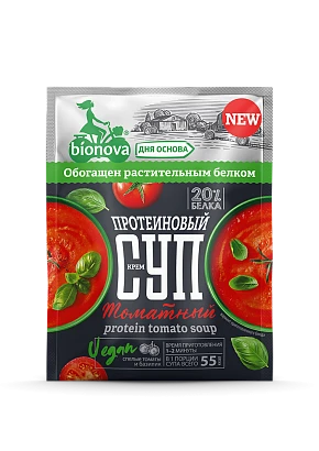 Протеиновый крем-суп  быстрого приготовления "Bionova" томатный, 20 г. НОВИНКА